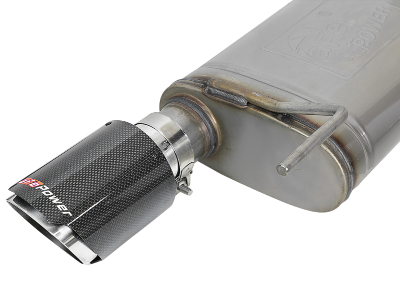 aFe MACH Force Xp SS Axle Back Exhaust System w/ Carbon Fiber Tips 15-17 Ford Mustang GT V8-5.0L - Image 4