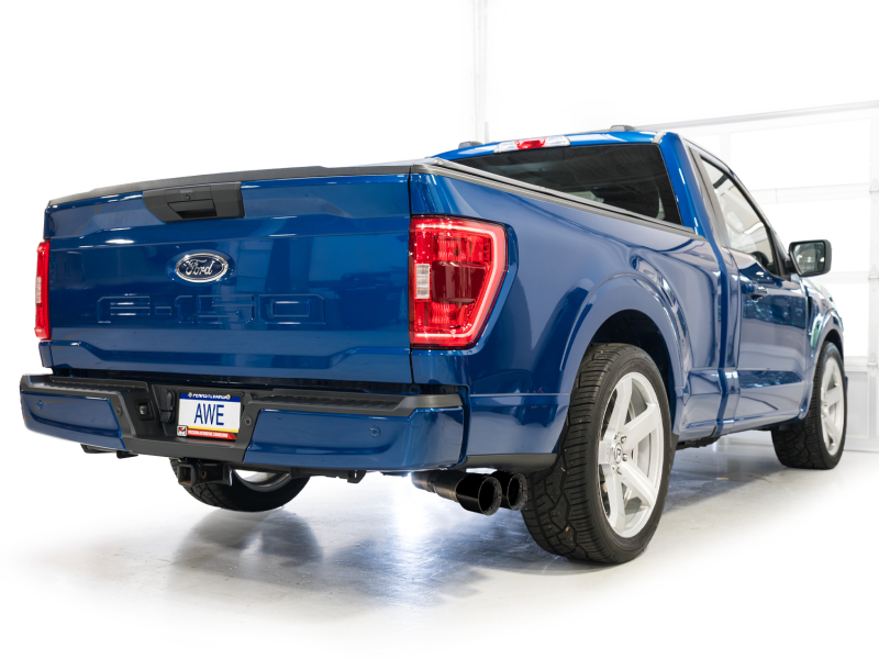 AWE 21-25 Ford F150 (14th Gen Reg Cab) Cat-Back Exhaust - 4.5in Dual Side Exit Diamond Black Tips - Image 4