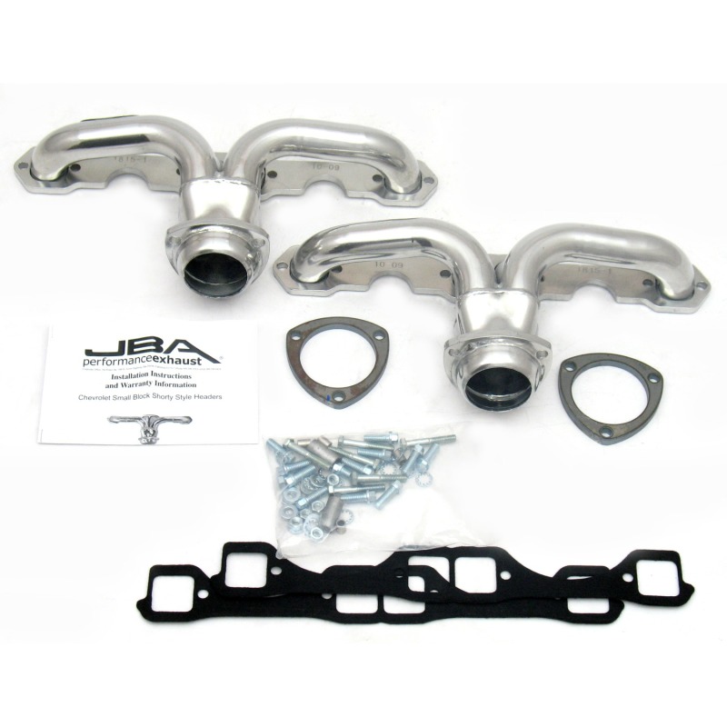 JBA 57-74 Chevrolet Corvette 265-400 SBC 1-5/8in Primary Silver Ctd Tight Tuck Header - Image 2