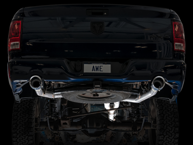 AWE Tuning 09-18 RAM 1500 5.7L (w/Cutouts) 0FG Dual Rear Exit Cat-Back Exhaust - Chrome Silver Tips - Image 6