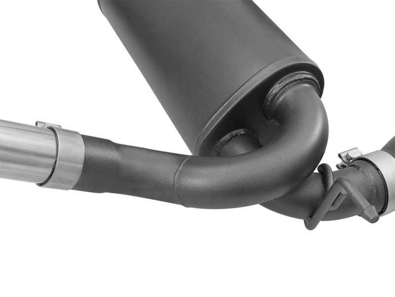 aFe Rebel Series 2.5in 409 SS Cat-Back Exhaust w/ Black Tips 2007+ Jeep Wrangler (JK) V6 3.6L/3.8L - Image 6