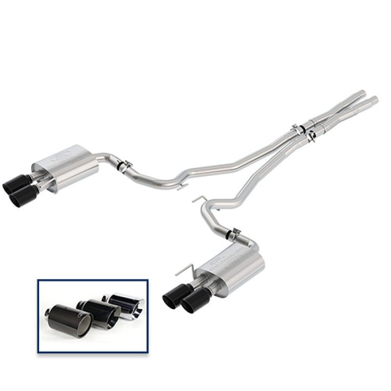 Ford Racing 2018+ Mustang GT 5.0L Cat-Back Extreme Exhaust System w/ Quad Black Chrome Tips - Image 2