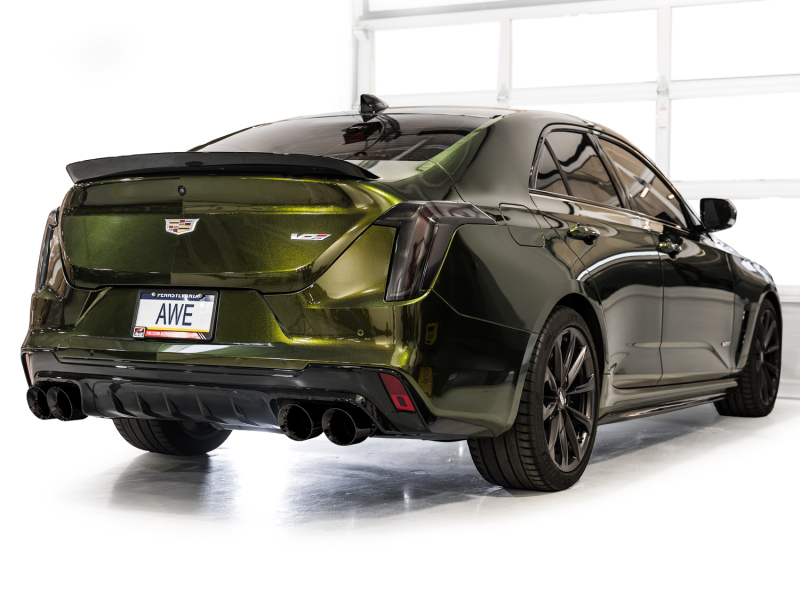 AWE Tuning 2021+ Cadillac CT4-V Blackwing SwitchPath Exhaust - Diamond Black Tips - Image 5