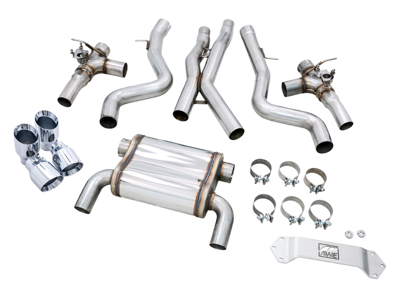 AWE Tuning BMW F8X M3/M4 SwitchPath Catback Exhaust - Chrome Silver Tips - Image 6