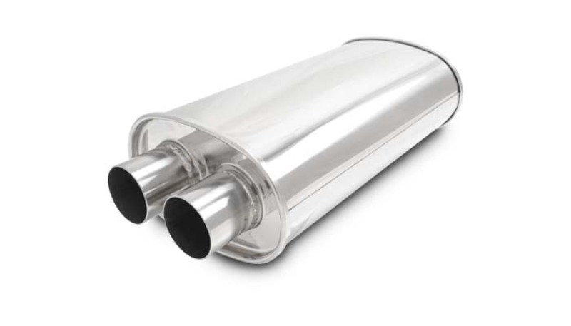 Vibrant Universal Streetpower 2.25in Stainless Steel Dual In-Out Oval Muffler - Image 3