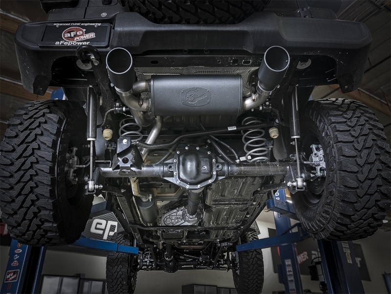 aFe Rebel Series 2.5in 304 SS Cat-Back Exhaust w/ Black Tips 2018+ Jeep Wrangler (JL) V6 3.6L - Image 3
