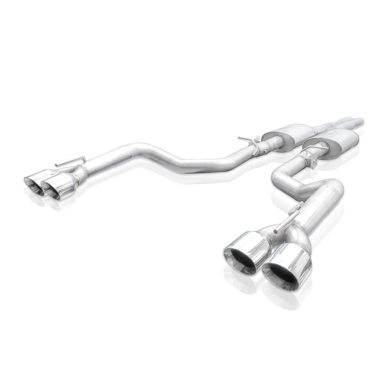Stainless Works 15-19 Dodge Challenger 6.2L/6.4L Hemi 3in Redline Catback X-Pipe w/4in Quad Tips - Image 3