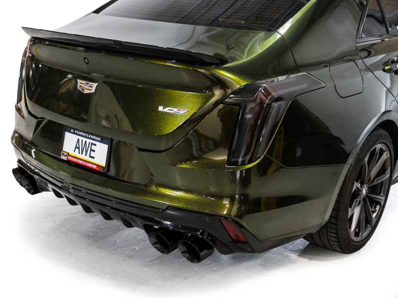 AWE Tuning 2021+ Cadillac CT4-V Blackwing SwitchPath Exhaust - Diamond Black Tips - Image 6