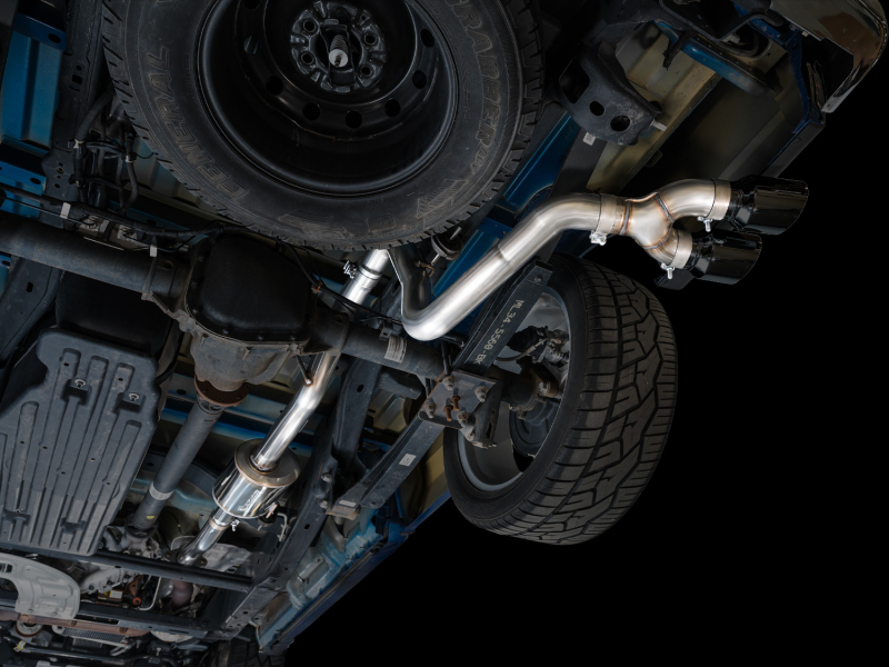 AWE 21-25 Ford F150 (14th Gen Reg Cab) Cat-Back Exhaust - 4.5in Dual Side Exit Diamond Black Tips - Image 2