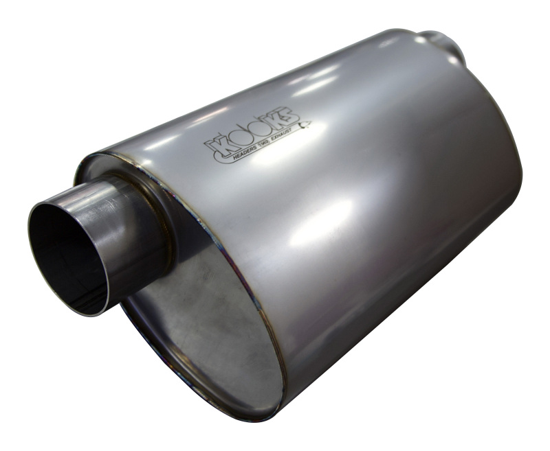 Kooks 3in Oval Offset/Offset (Same Side) Muffler 14in Long Body Stainless Steel - Image 2