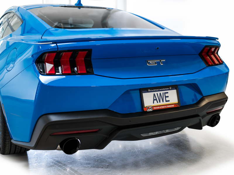AWE 2024 Ford Mustang GT Fastback S650 RWD Track Edition Catback Exhaust w/ Dual Diamond Black Tips - Image 7