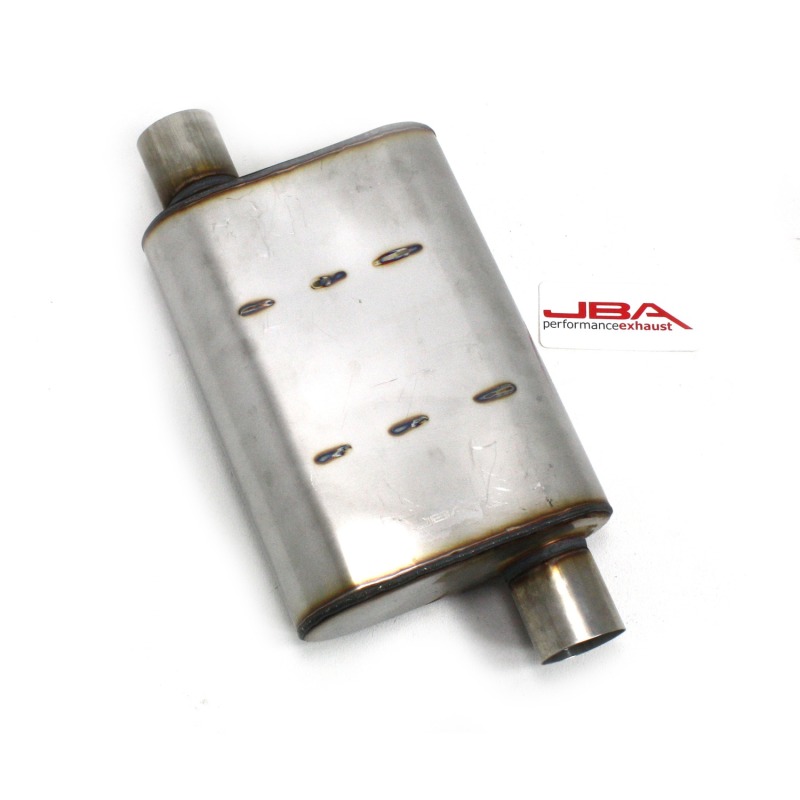 JBA Universal Chambered Style 304SS Muffler 13x9.75x4 2.5in Inlet Diameter Offset/Offset - Image 2