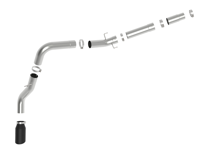 aFe Large-Bore HD 5in 409SS DPF-Back Exhaust System w/Black Tip 19-20 Ram Diesel Trucks L6-6.7L (td) - Image 3