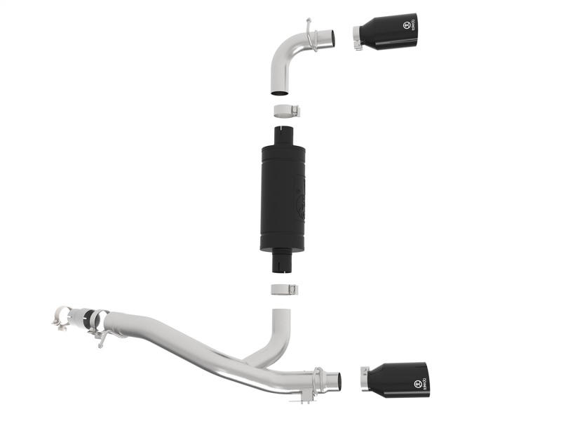 aFe Takeda 3in 304 SS Axle-Back Exhaust System w/ Black Tip 16-18 Ford Focus RS 2.3L (t) - Image 4