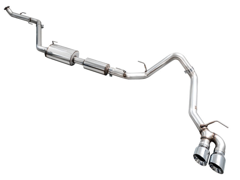 AWE Exhaust for 4th Gen Toyota Tacoma Dual Chrome Silver Tips - Image 4