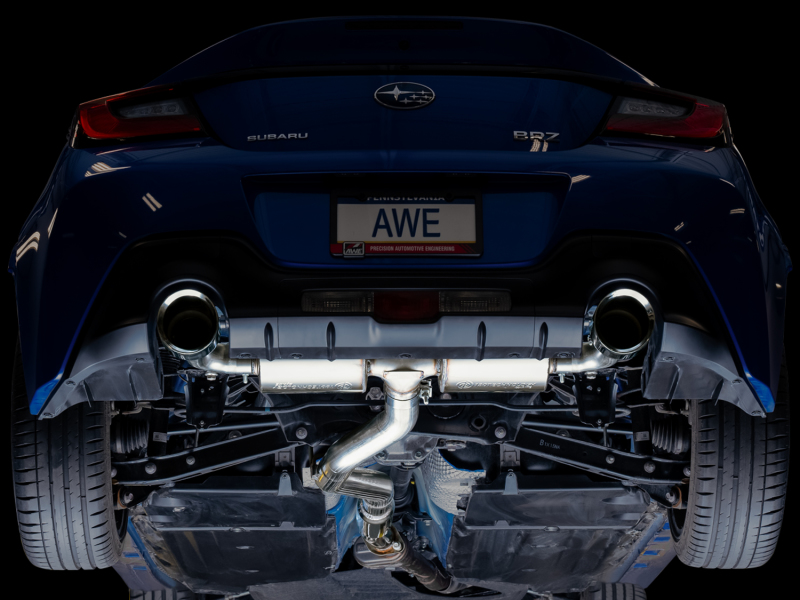 AWE Subaru BRZ/ Toyota GR86/ Toyota 86 Touring Edition Cat-Back Exhaust- Chrome Silver Tips - Image 7