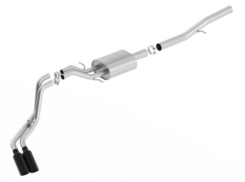 Borla 14+ Chevy Silverad1500 EC STD/CC Short 143.5in WB ATAK Cat-Back Exhaust w/ Black Chrome Tip - Image 6