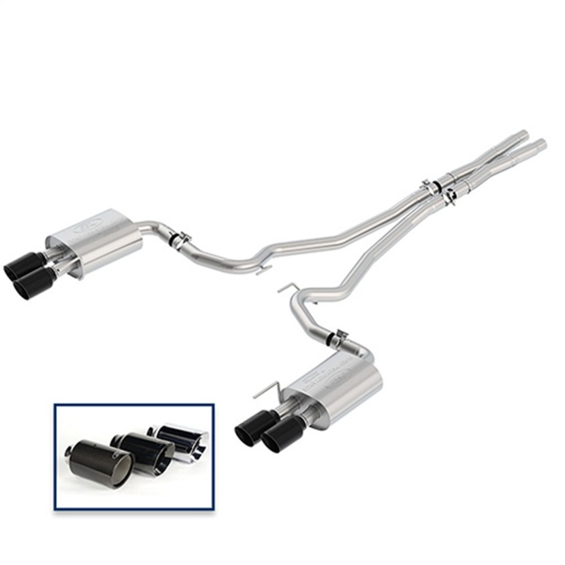 Ford Racing 2018+ Mustang GT 5.0L Cat-Back Extreme Exhaust System w/ Quad Black Chrome Tips - Image 3