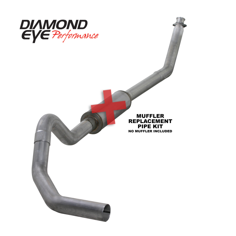 Diamond Eye KIT 4in Turbo Back MFLR RPLCMENT PIPE SGL AL: 98.5 - 02 DODGE CUMMINS 5.9L - Image 4