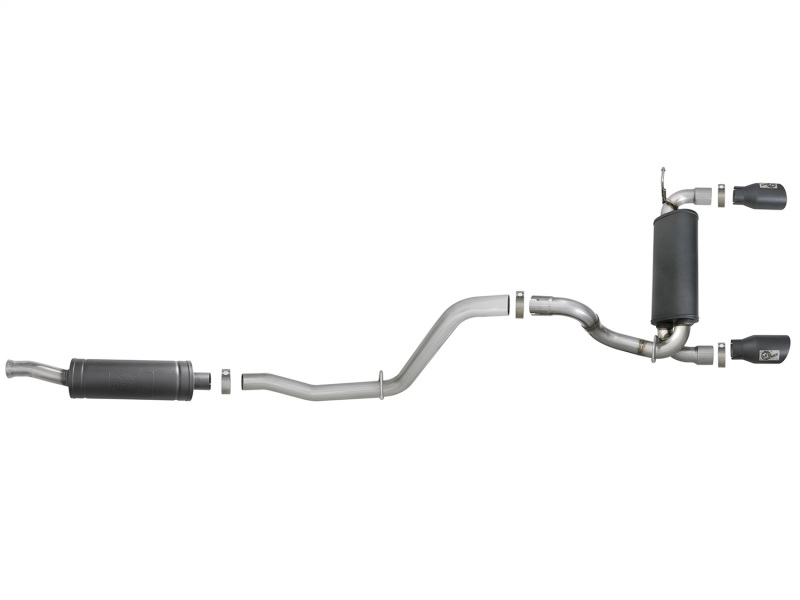 aFe Rebel Series 2.5in 304 SS Cat-Back Exhaust w/ Black Tips 2018+ Jeep Wrangler (JL) V6 3.6L - Image 7