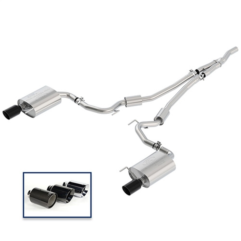 Ford Racing 2018 Mustang 2.3L Ecoboost Cat-Back Sport Exhaust System w/Black Chrome Tips - Image 5