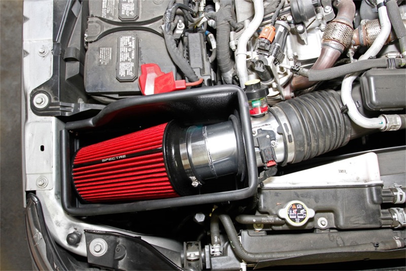 Spectre 11-14 Ford F-Series SD V8-6.7L DSL Air Intake Kit - Polished w/Red Filter - Image 6