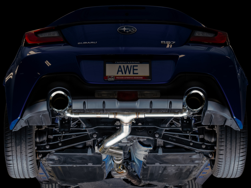 AWE Subaru BRZ/ Toyota GR86/ Toyota 86 Track Edition Cat-Back Exhaust- Chrome Silver Tips - Image 8
