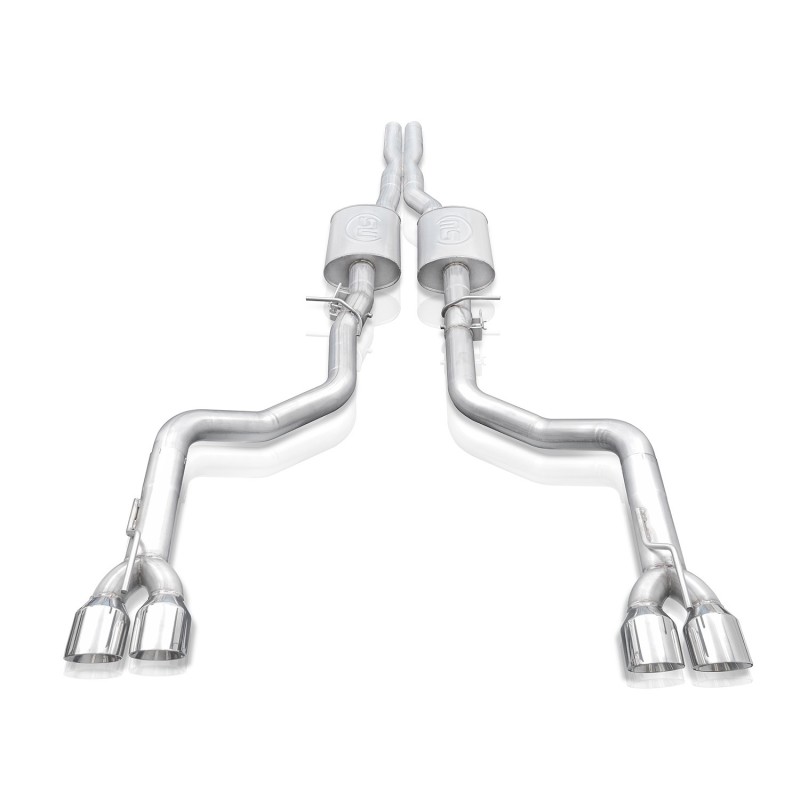 Stainless Works 15-19 Dodge Challenger 6.2L/6.4L Hemi 3in Redline Catback X-Pipe w/4in Quad Tips - Image 2