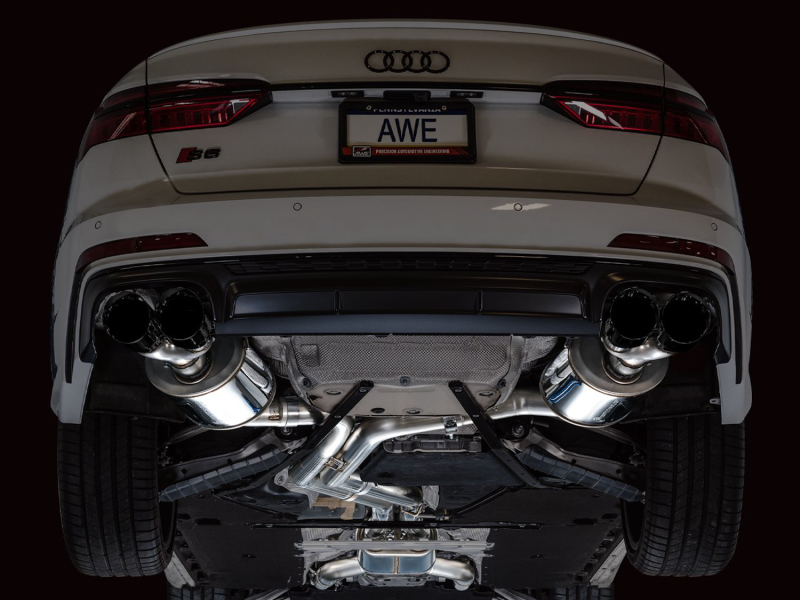 AWE Tuning 19-23 Audi C8 S6/S7 2.9T V6 AWD Touring Edition Exhaust - Diamond Black Tips - Image 2