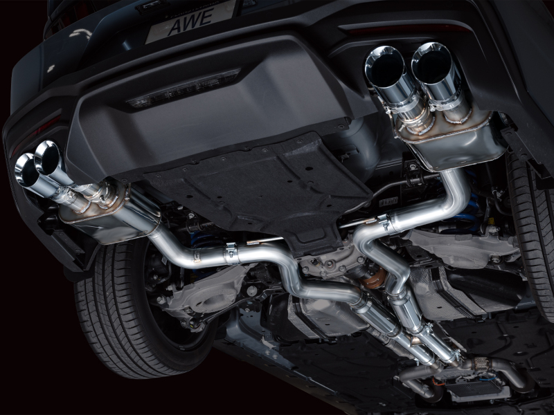 AWE 2024 Ford Mustang GT Fastback S650 RWD SwitchPath Catback Exhaust w/ Quad Chrome Silver Tips - Image 3
