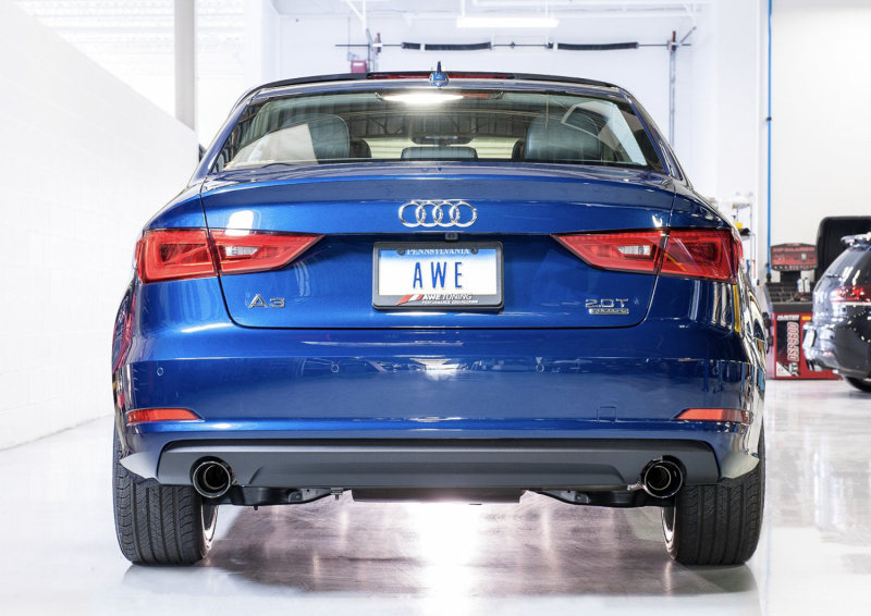 AWE Tuning Audi 8V A3 Touring Edition Exhaust - Dual Outlet Chrome Silver 90 mm Tips - Image 2