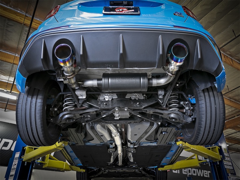 aFe Takeda 3in 304 SS Cat-Back Exhaust System w/ Blue Flame Tip 16-18 Ford Focus RS I4-2.3L (t) - Image 3
