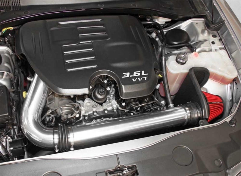 Spectre 11-17 Challenger/Charger 3.6L Air Intake Kit - Polished w/Red Filter - Image 5