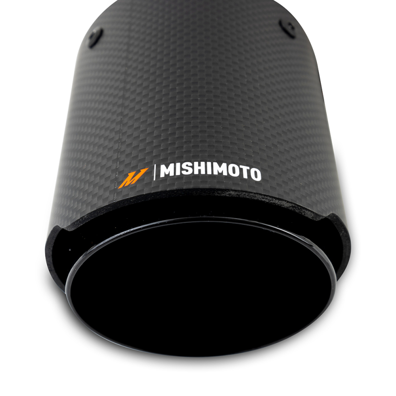 Mishimoto Carbon Fiber Muffler Tip 3in Inlet 4in Outlet Black - Image 3