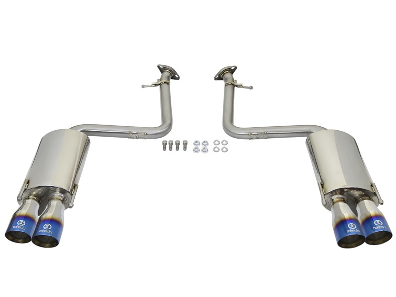 aFe Takeda 16-17 Lexus RC 200T 2.0L (t) 2in. SS Axle-Back Exhaust System w/Polished Blue Tips - Image 4