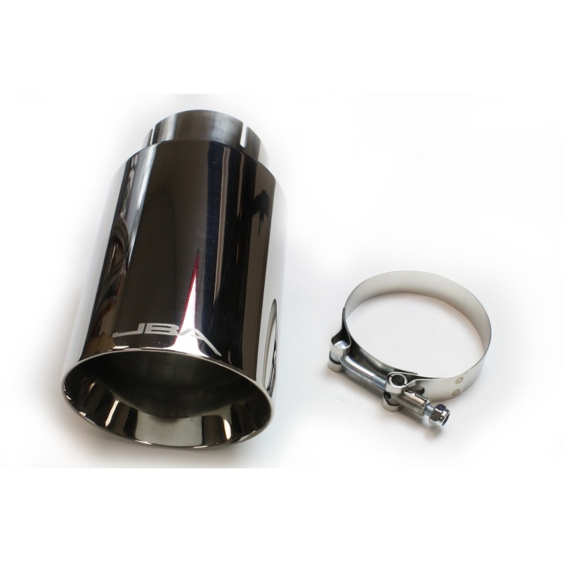 JBA 2.5in x 4.5in x 8 1/4in Double Wall Polished Chrome Tip - Clamp On - Image 2