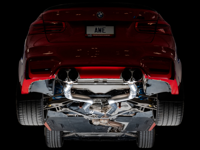 AWE Tuning BMW F8X M3/M4 Track Edition Catback Exhaust - Diamond Black Tips - Image 6
