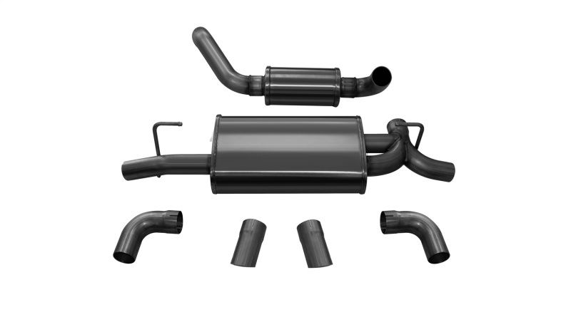 Corsa 2018-2025 Jeep Wrangler JL 2.5in Dual Rear Turn Down Exit Black Touring Axle-Back Exhaust - Image 3