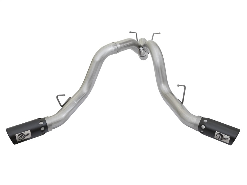 aFe ATLAS 4in DPF-Back Alum Steel Exhaust System w/Dual Exit Black Tip 2017 GM Duramax 6.6L (td) - Image 6