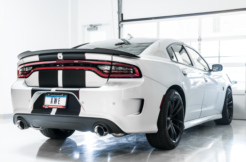 AWE Tuning 2017+ Dodge Charger 5.7L Touring Edition Exhaust - Non-Resonated - Diamond Black Tips - Image 4
