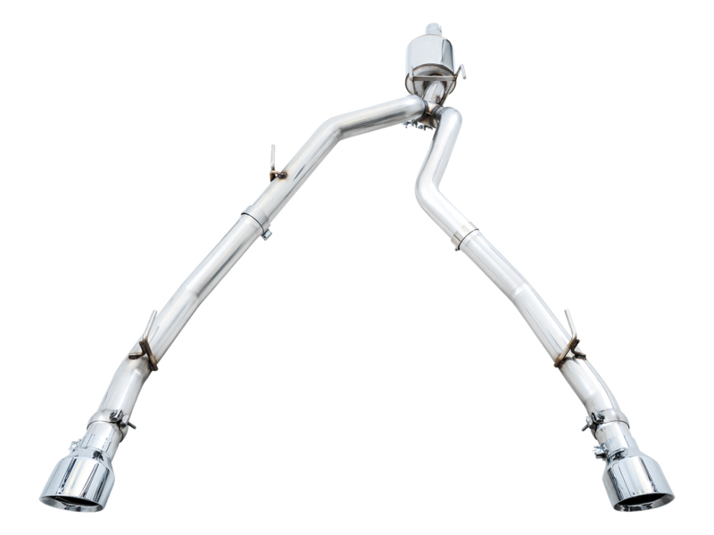 AWE Tuning 09-18 RAM 1500 5.7L (w/Cutouts) 0FG Dual Rear Exit Cat-Back Exhaust - Chrome Silver Tips - Image 5