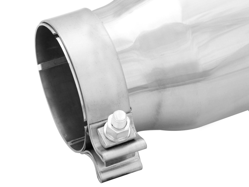 aFe MACH Force-Xp Universal Exhaust Tip 3-1/2Inlet x 4-1/2IN Outlet x 12IN L Polished Left Side Exit - Image 4