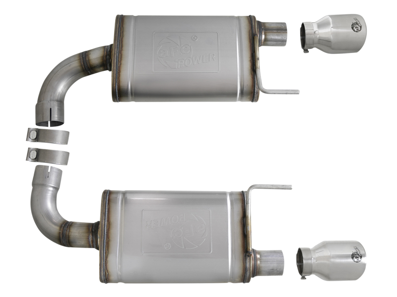 aFe MACH Force-Xp SS Axle Back Exhaust w/Polished Tips 15-17 Ford Mustang GT V8-5.0L - Image 5