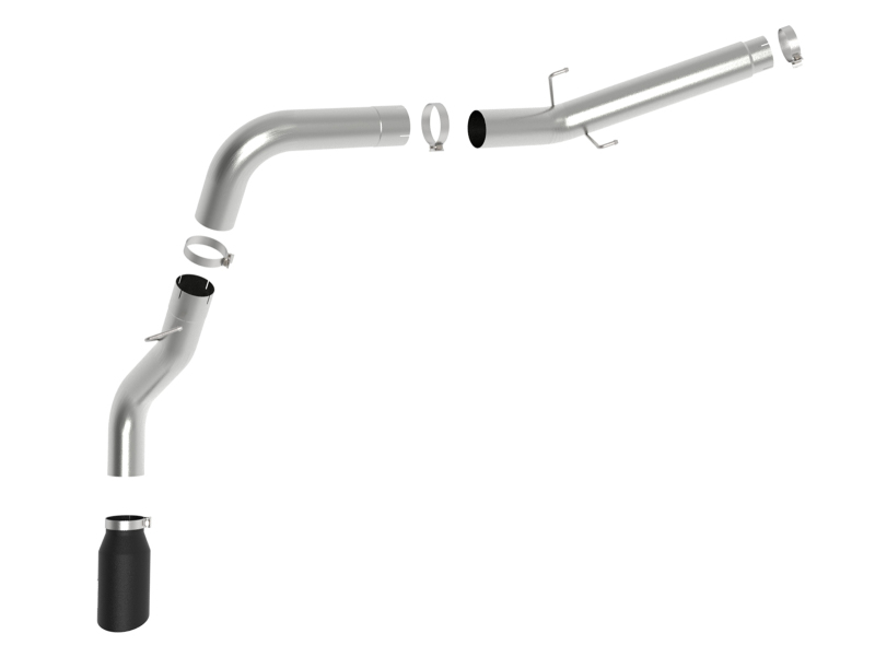 aFe Large Bore-HD 5in 409SS DPF-Back Exhaust System w/Black Tip 19-20 Ram Diesel Trucks L6-6.7L (td) - Image 3