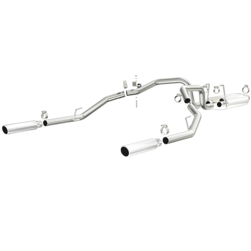 Magnaflow 09-13 Dodge Ram 1500 V6 3.6L Dual Spilt Rear Exit Polished Stainless C/B Perf Exhaust - Image 2