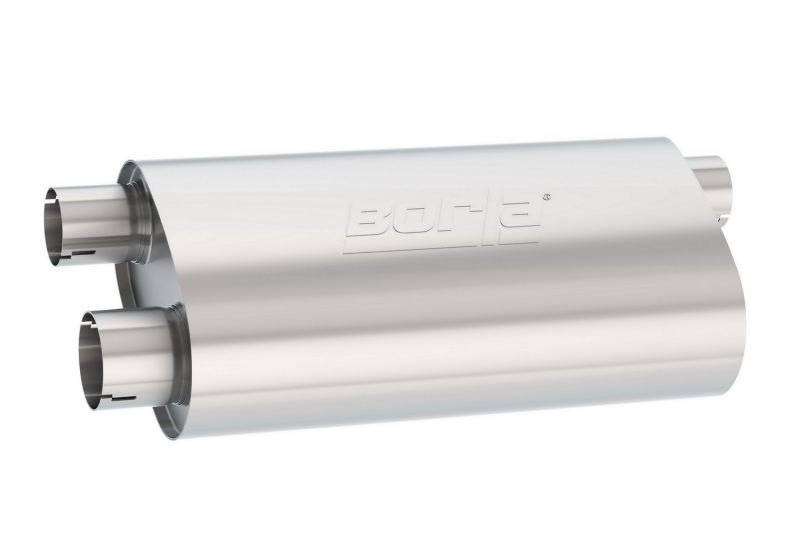 Borla Universal Pro-XS Muffler Oval 3in Inlet/ 2.5in Dual Outlet Transverse Flow Notched Muffler - Image 2
