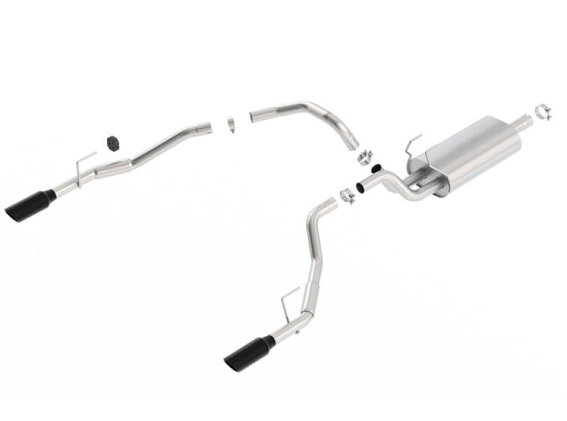 Borla 09-17 Ram 1500 5.7L V8 5in Single Tip Black Chrome Cat-Back Touring Exhaust Through Bumper - Image 7