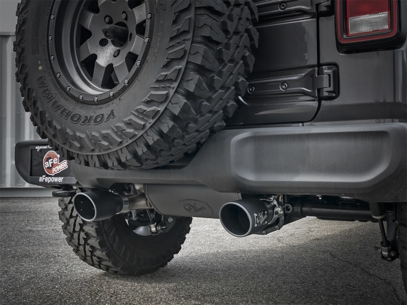 aFe Rebel Series 2.5in 304 SS Cat-Back Exhaust w/ Black Tips 2018+ Jeep Wrangler (JL) V6 3.6L - Image 5