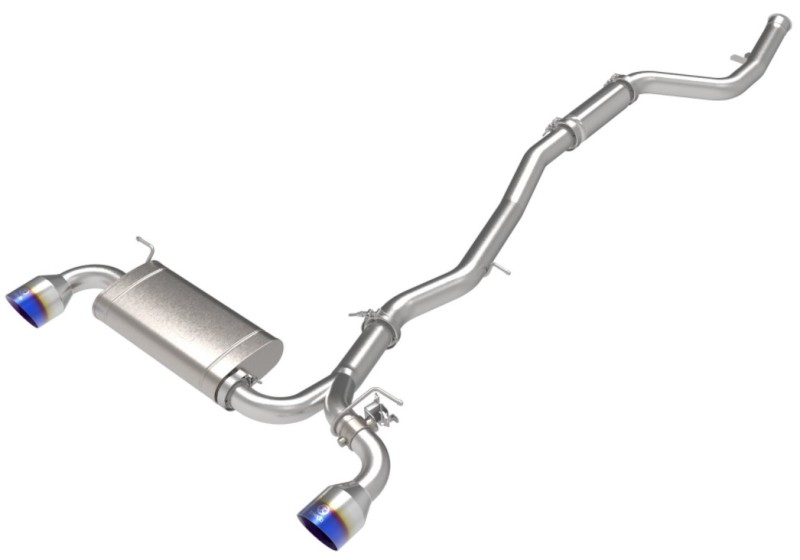 aFe POWER Takeda 2021 Toyota Supra 2.0L (t) 2.5in-3in 304 SS CB Exhaust w/ Blue Tips - Image 7