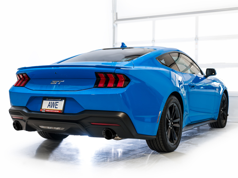 AWE 2024 Ford Mustang GT Fastback S650 RWD Track Edition Catback Exhaust w/ Dual Diamond Black Tips - Image 4